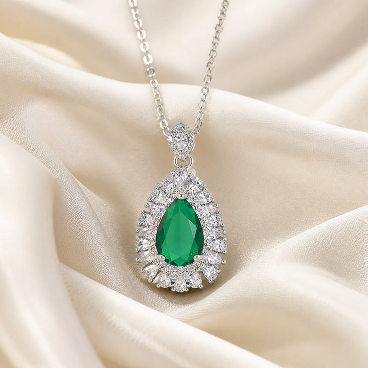 Emerald Horizon Pendant Necklace