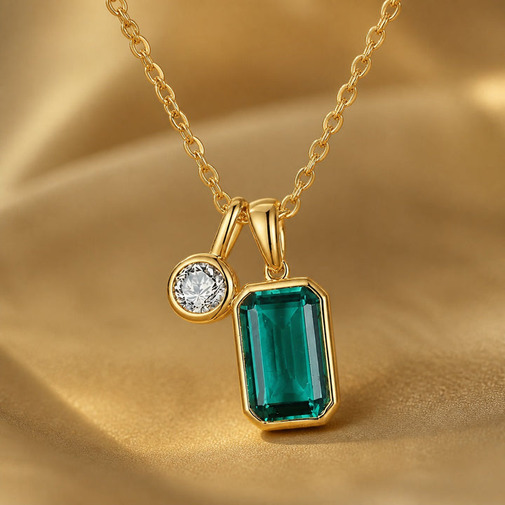 Emerald Statement Gold Necklace