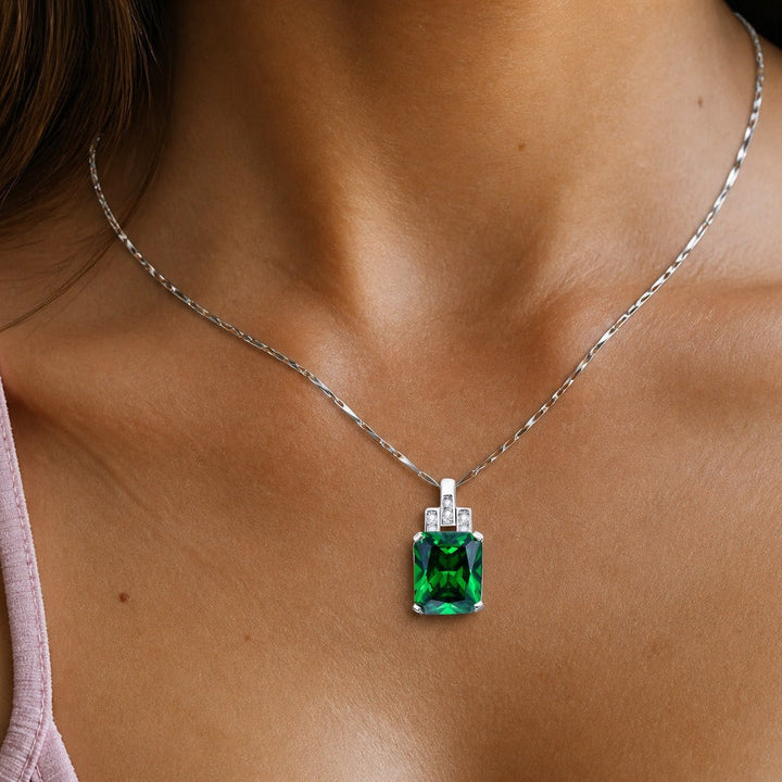 Emerald Eternal White Gold Necklace