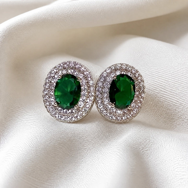 Layered Oval Statement Earrings