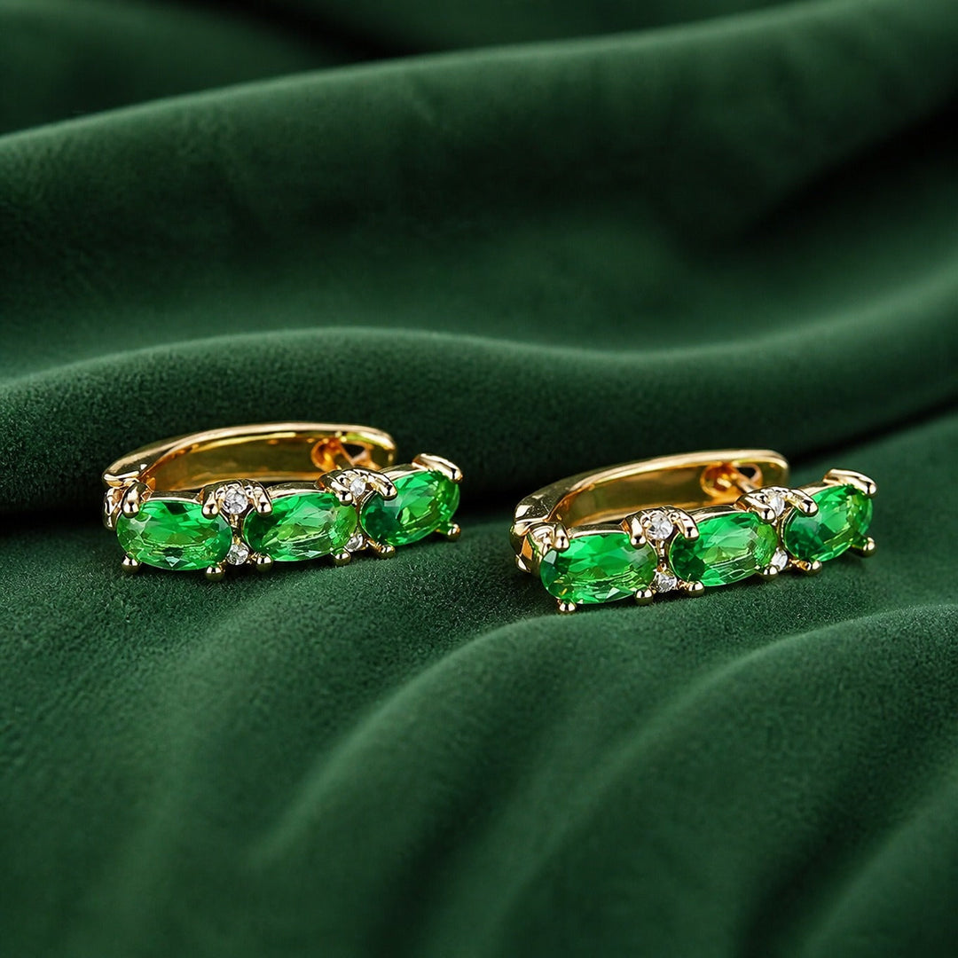 Emerald Silhouette Drop Earrings