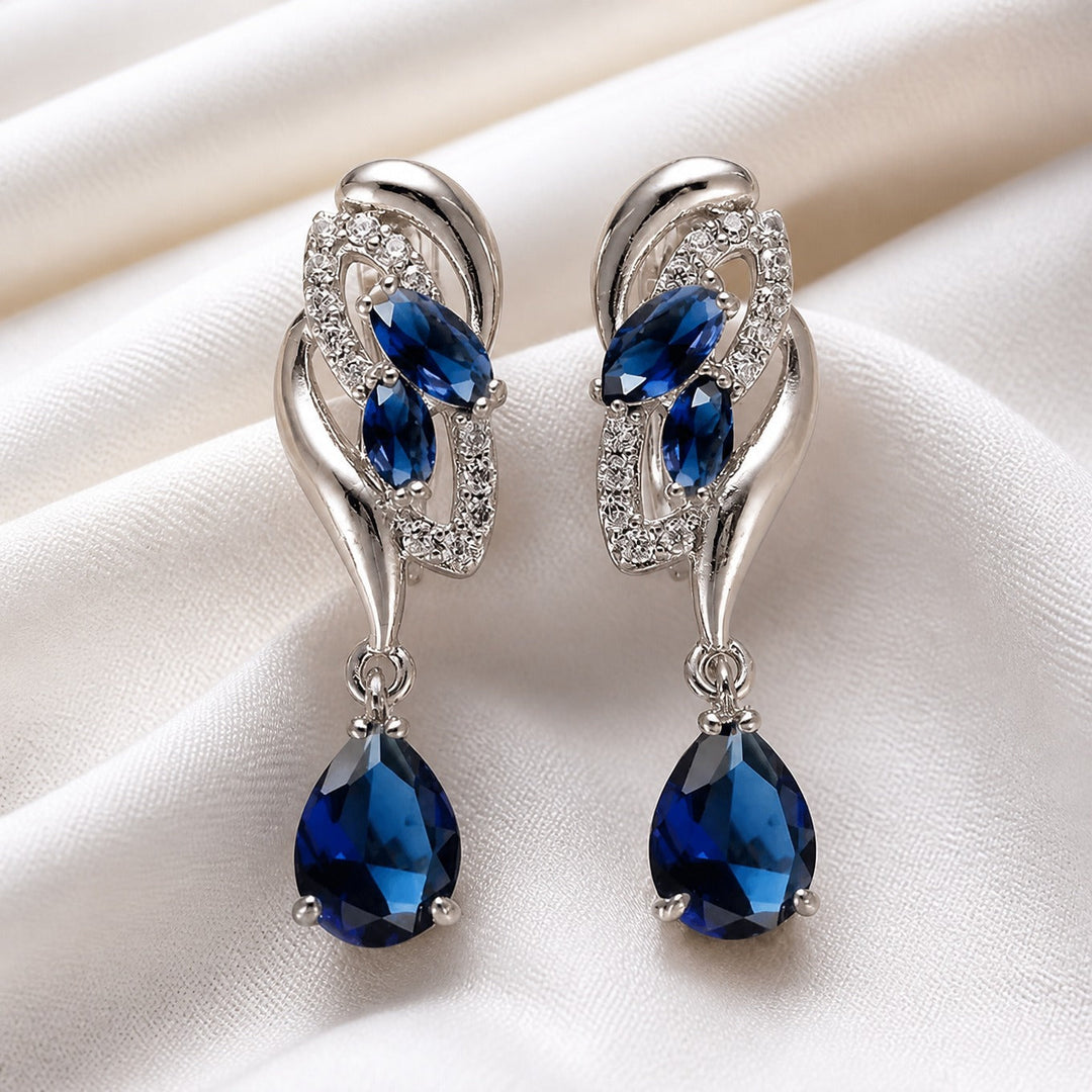 Timeless Crystal Sapphire Earrings