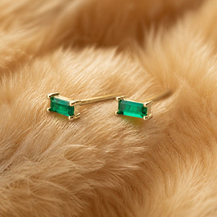 Emerald Prism Stud Earrings