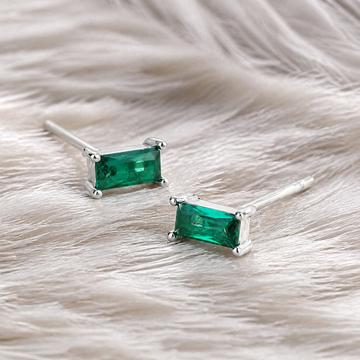 Emerald Prism Stud Earrings
