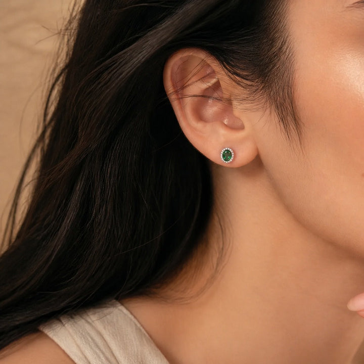 Emerald Vault Stud Earrings