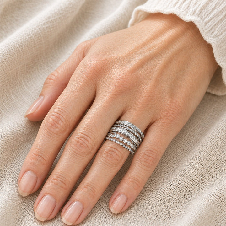 Layered Zirconia Statement Ring