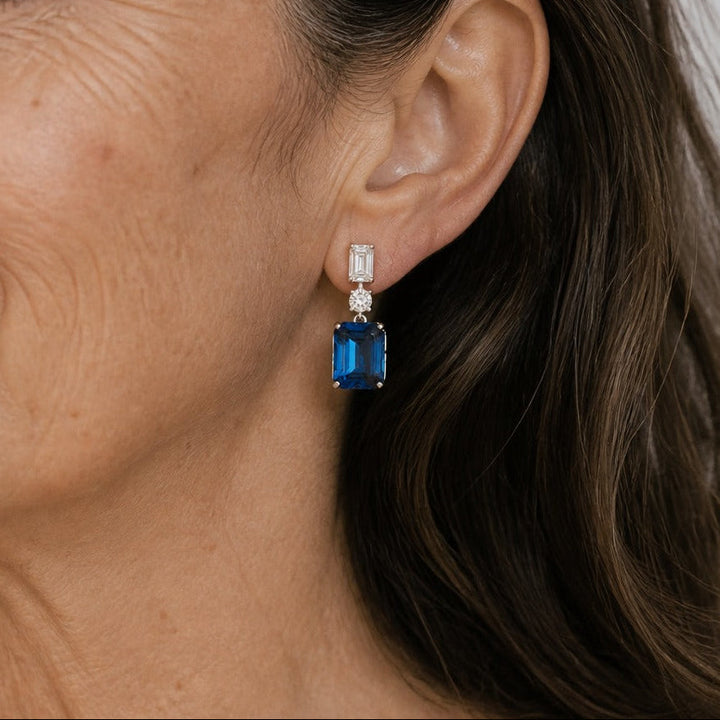 Lavish Blue Zirconia Drop Earrings