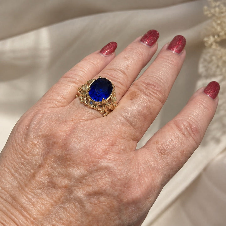 Leaf Vine Crystal Ring