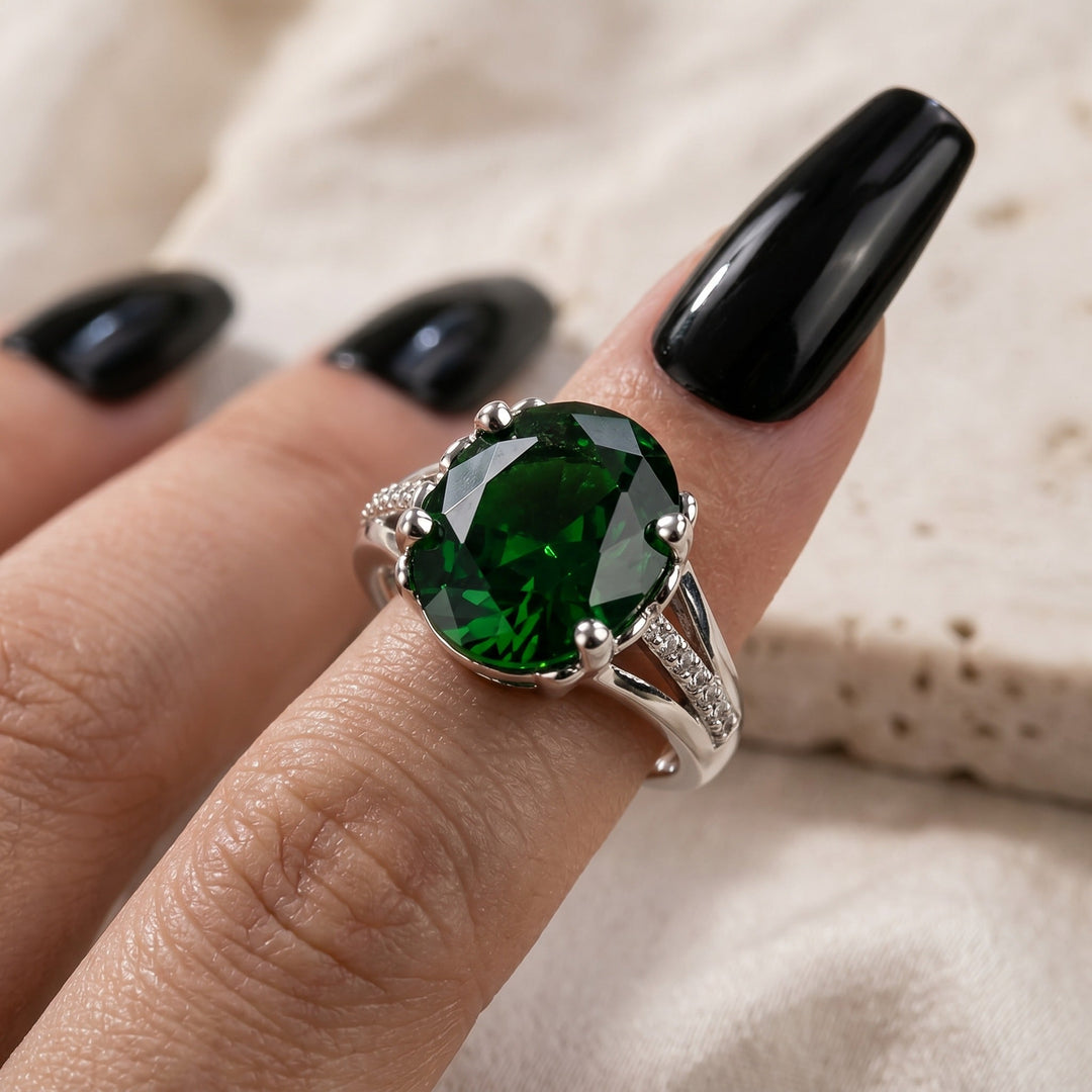 Emerald Treasure Solitaire Ring