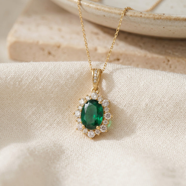 Emerald Silhouette Pendant Necklace