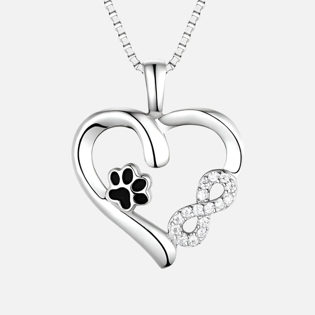 Infinity Charm Paw Heart Necklace