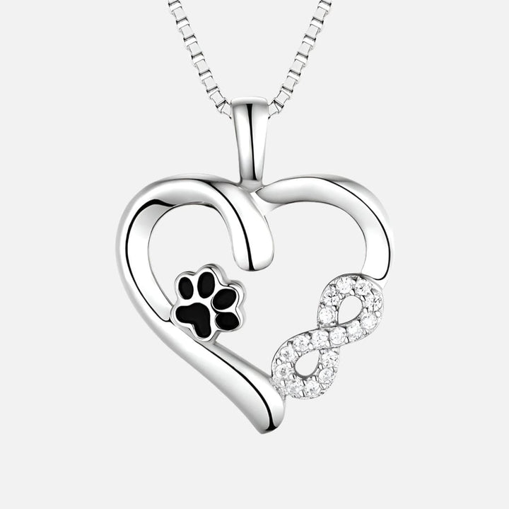 Infinity Charm Paw Heart Necklace