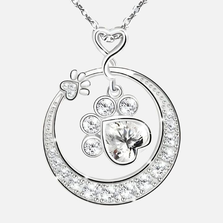 Paw Print Cubic Zirconia Necklace