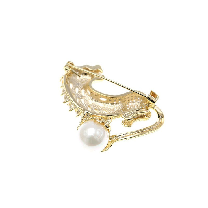 Pearl Guardian Lion Brooch