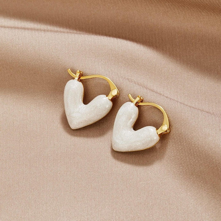 Pure White Heart Earrings