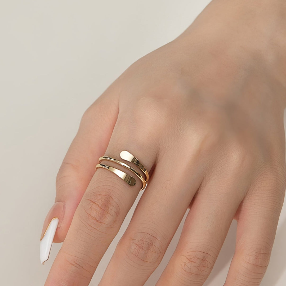 Trendy Solace Hammered Cuff Ring