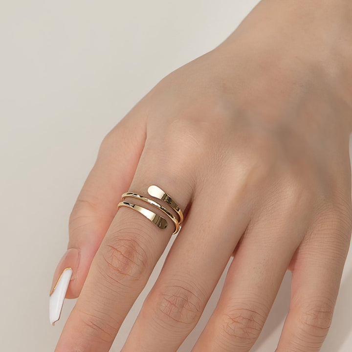 Trendy Solace Hammered Cuff Ring