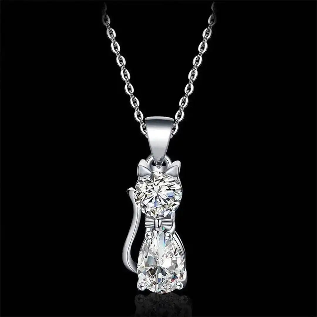Cats Sterling Silver White Zirconium Set