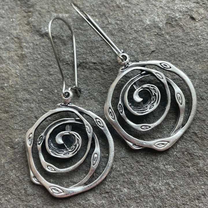 Maze Silver Vintage Earrings