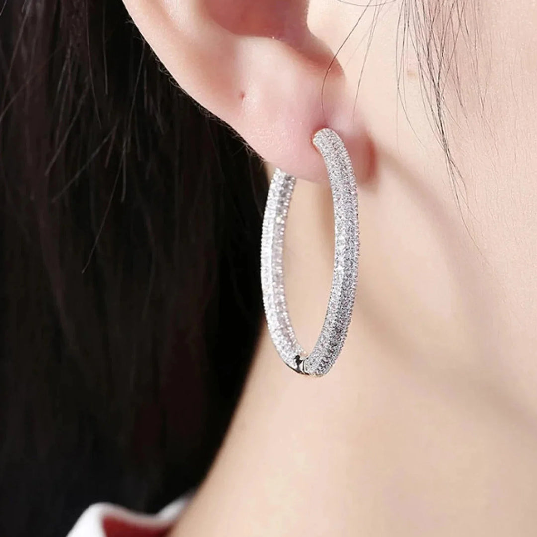 Silver Halo Hoop Earrings