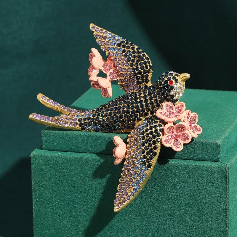 Shadow Rosebird Brooch