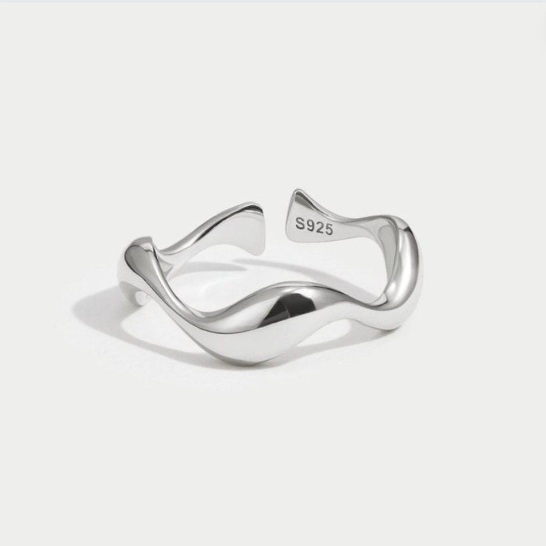 Waves Minimalist Adjustable Ring