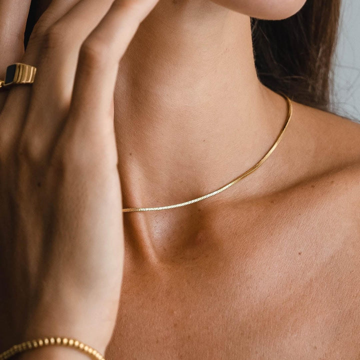Gold Snake Square Choker