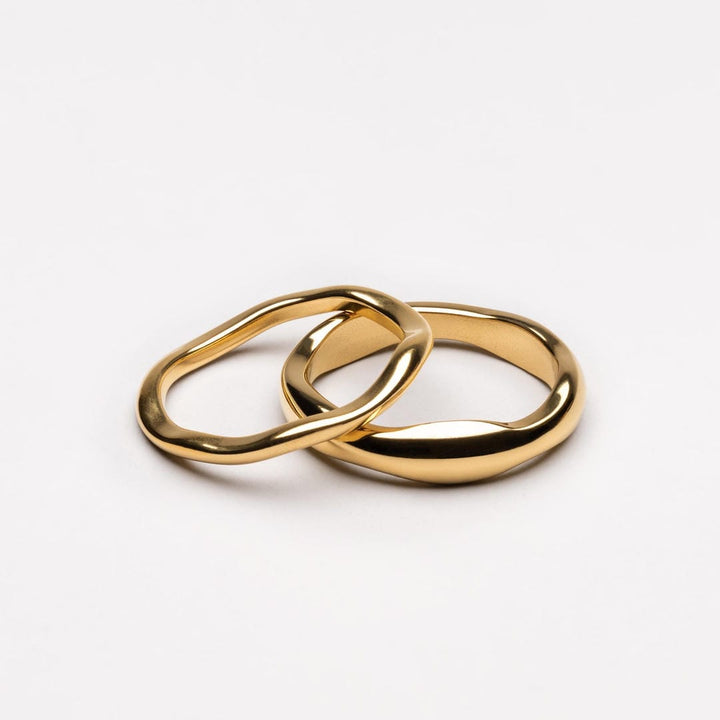 Twin Glow Stackable Ring Duo