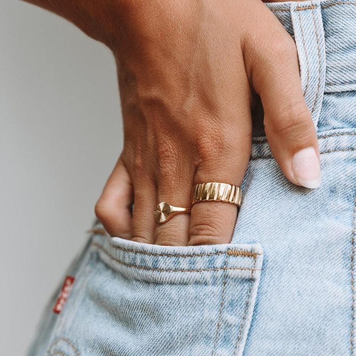 Sun Circle Ring in Gold or Silver
