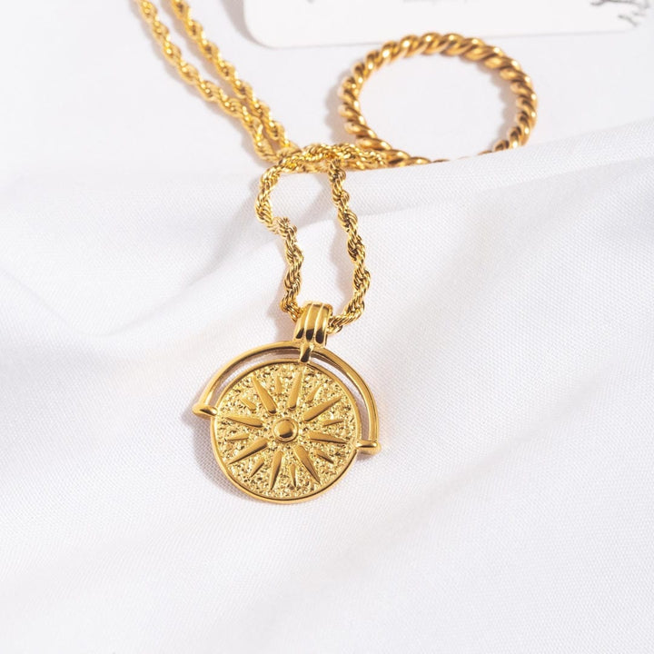 Sun Pendant Necklace in Silver or Gold