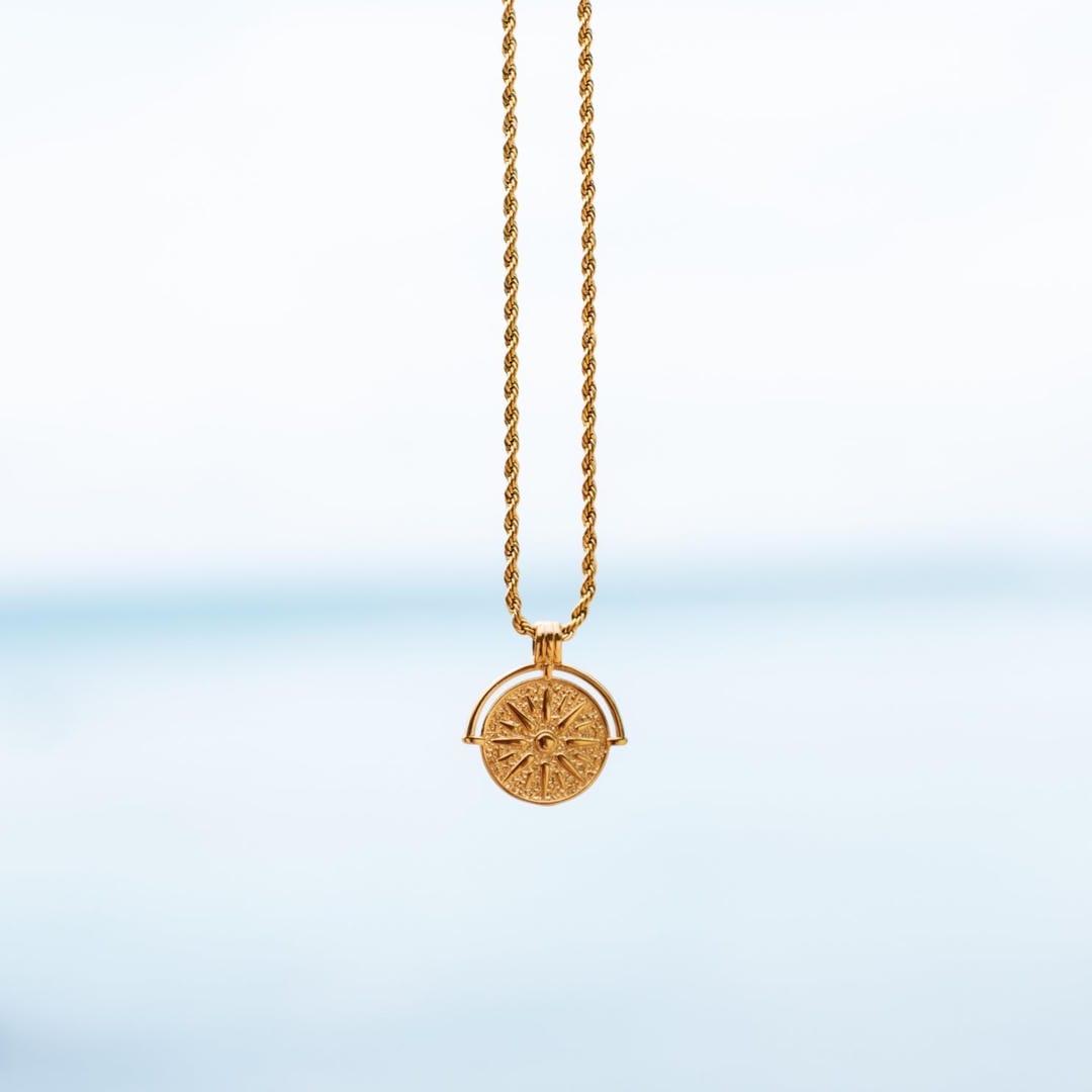 Sun Pendant Necklace in Silver or Gold