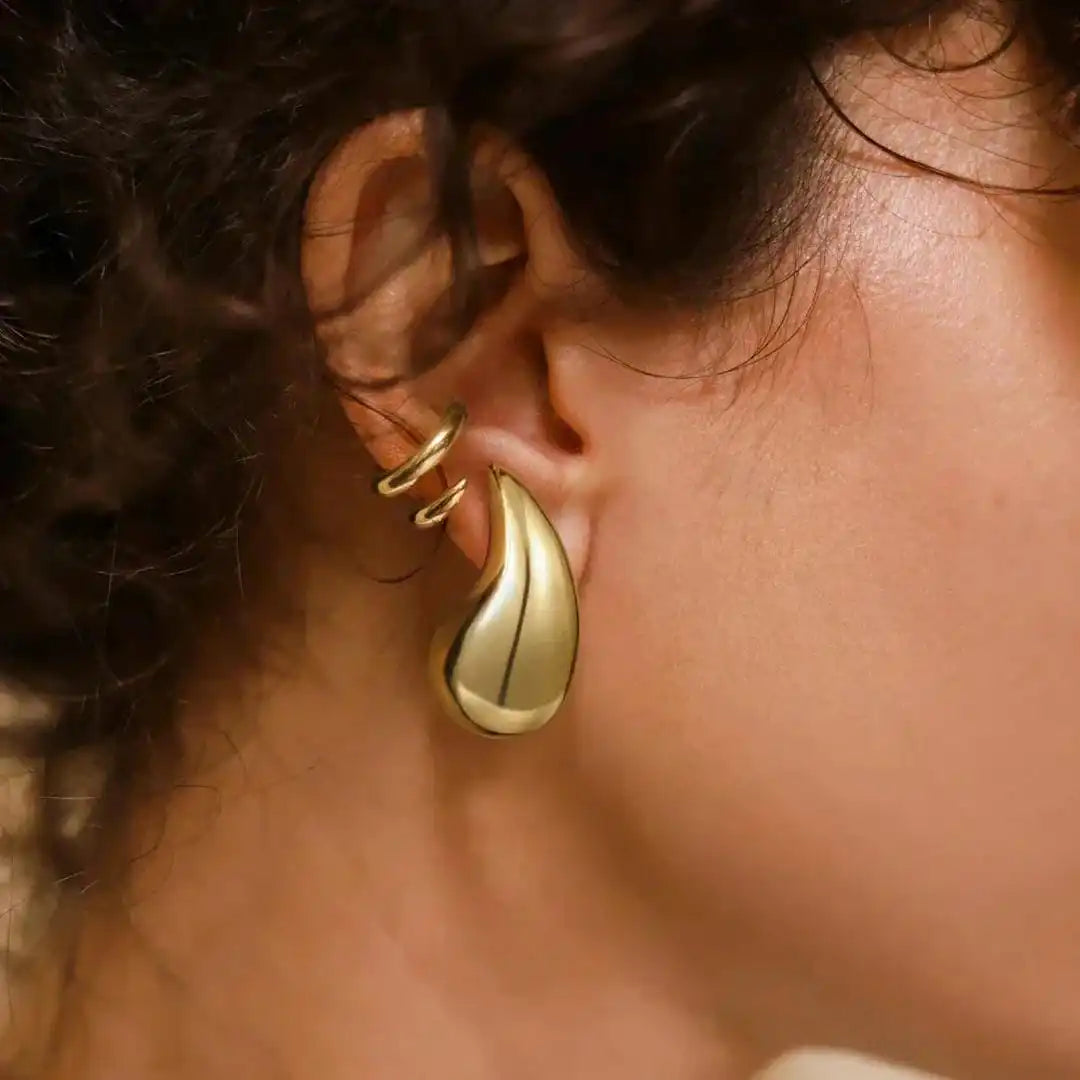 Lustrous Teardrop Stud Earrings