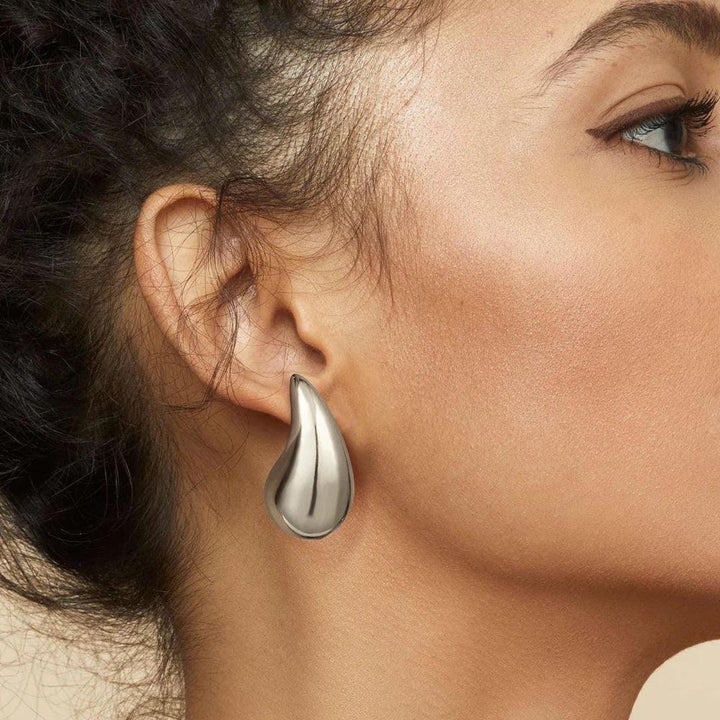 Lustrous Teardrop Stud Earrings
