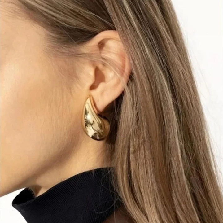 Lustrous Teardrop Stud Earrings