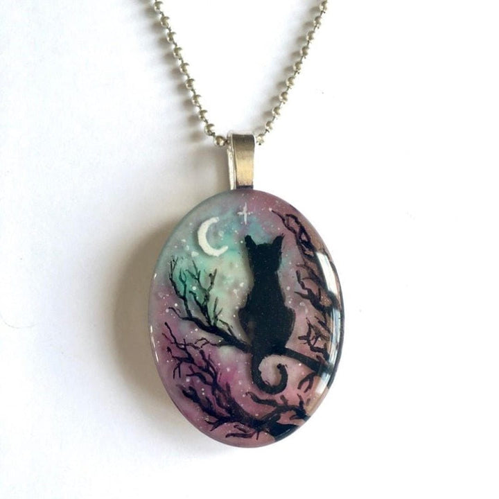 Cat Under the Starry Night Necklace