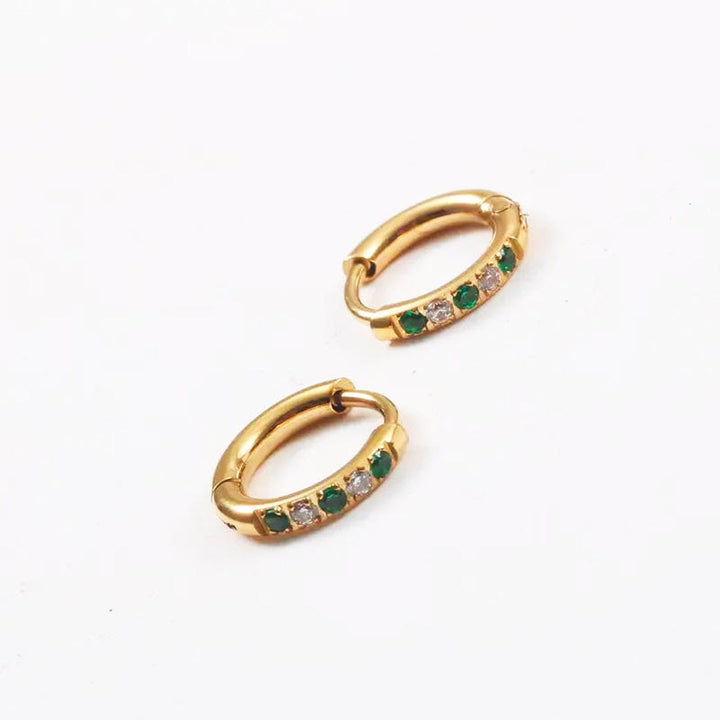 Green Tide Hoop Earrings