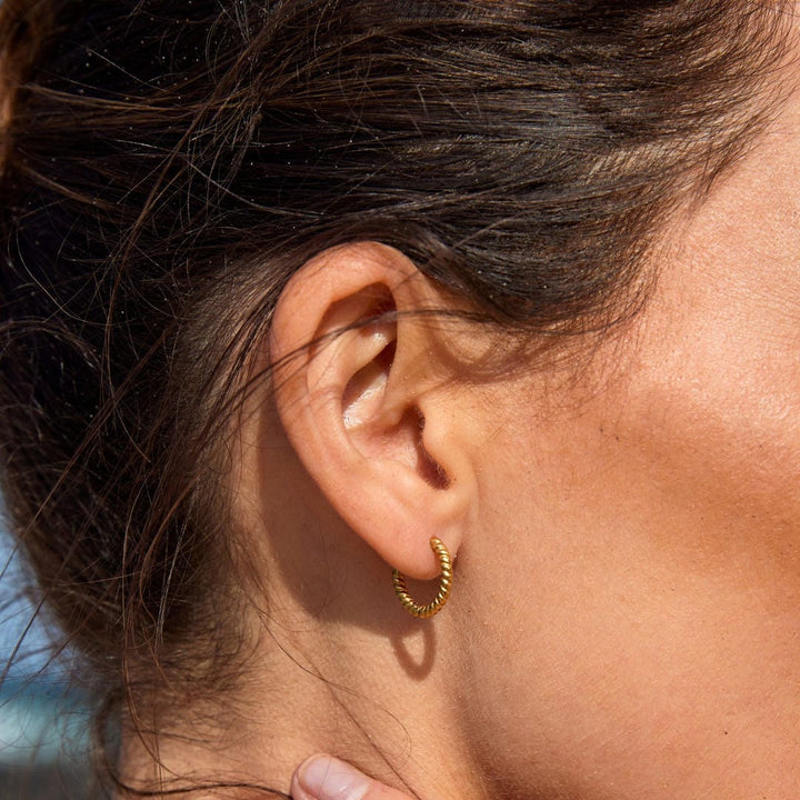 Gold Twisted Hoop Earrings