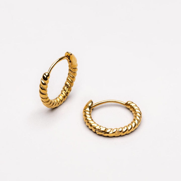 Gold Twisted Hoop Earrings