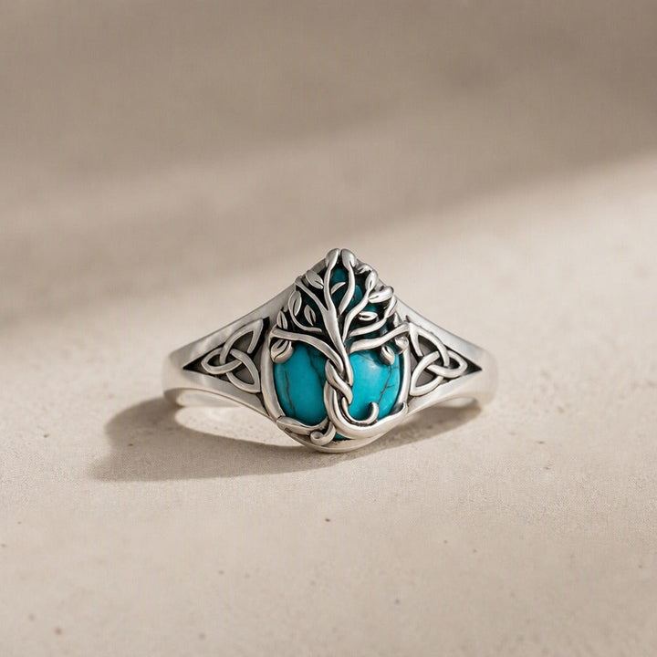 Turquoise Tree of Life Ring