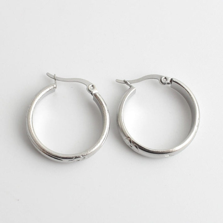 Elegant Floral Engraved Hoops