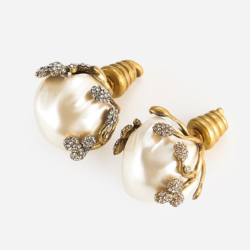 Wildflower Pearl Crown Earrings
