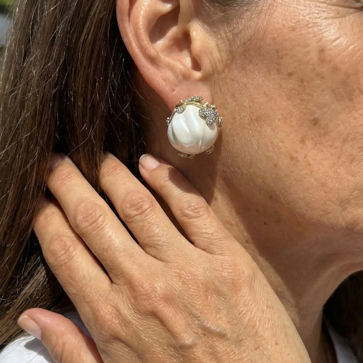 Wildflower Pearl Crown Earrings